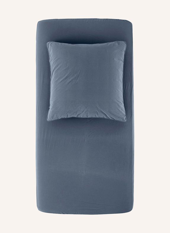 hessnatur Perkal Spannbettlaken BLAU
