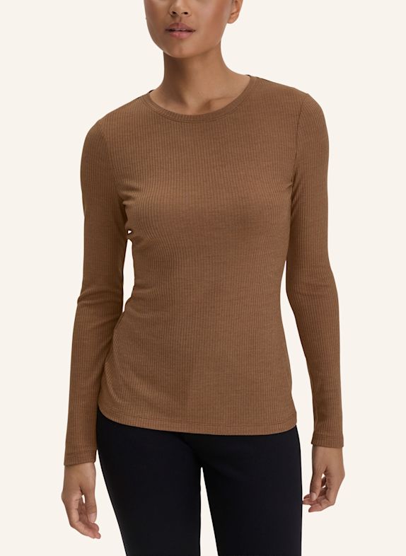 hessnatur hessnatur Longsleeve WARM TOUCH aus Bio-Schurwolle und TENCEL™ Lyocell CAMEL