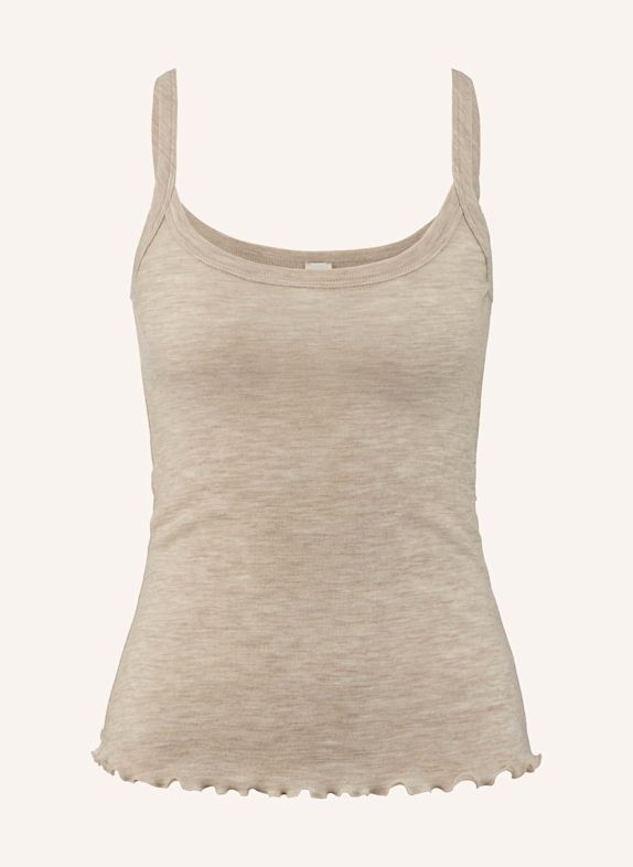 hessnatur hessnatur Spaghetti Top Pointelle aus reiner Bio-Merinowolle BEIGE