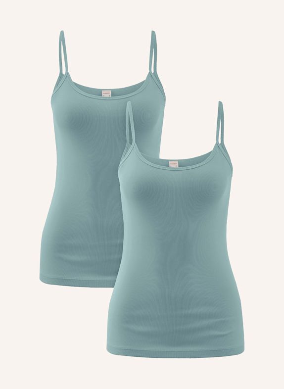 hessnatur Spaghetti Top Fitted 2er-Set BLAU