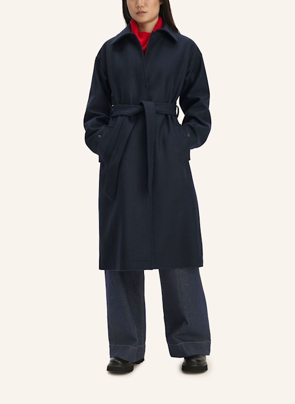 hessnatur hessnatur Mantel Boiled Wool Oversized aus reiner Bio-Schurwolle BLAU