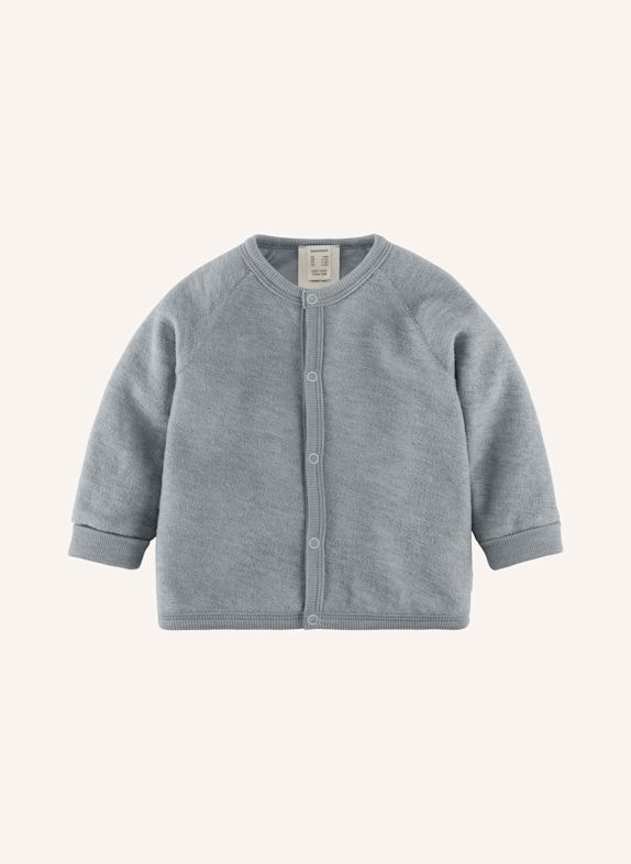 hessnatur hessnatur Wollfrottee Jacke aus reiner Bio-Merinowolle BLAU