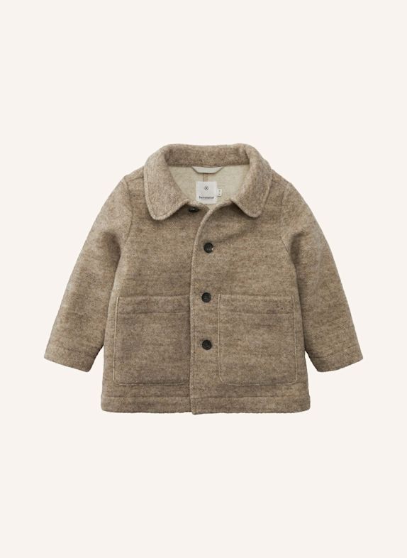 hessnatur hessnatur Kurzmantel Relaxed aus Rhönwolle und europäischer Schurwolle BEIGE
