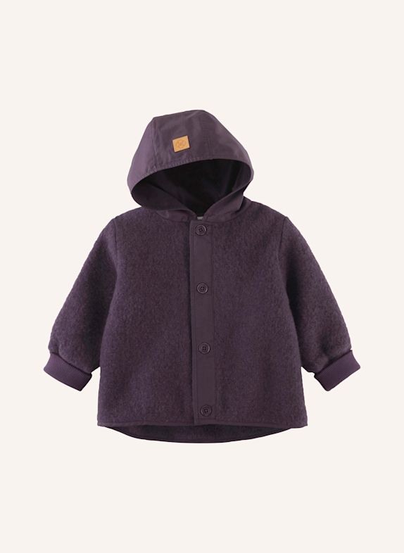 hessnatur hessnatur Wollfleece-Jacke mit Patch aus Bio-Merinowolle LILA