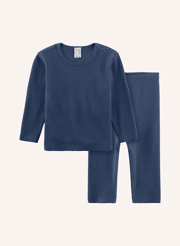 hessnatur hessnatur Unterwäsche-Set aus Bio-Merinowolle mit Seide BLAU