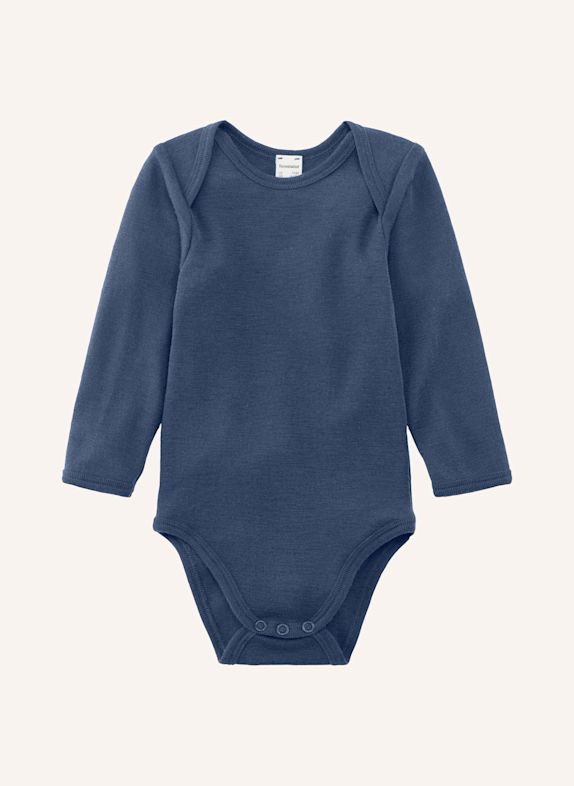 hessnatur hessnatur Langarm Body aus Bio-Merinowolle mit Seide BLAU