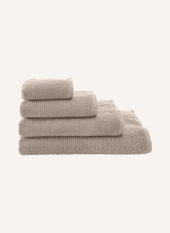 hessnatur Frottier Handtuch Rippstruktur BEIGE