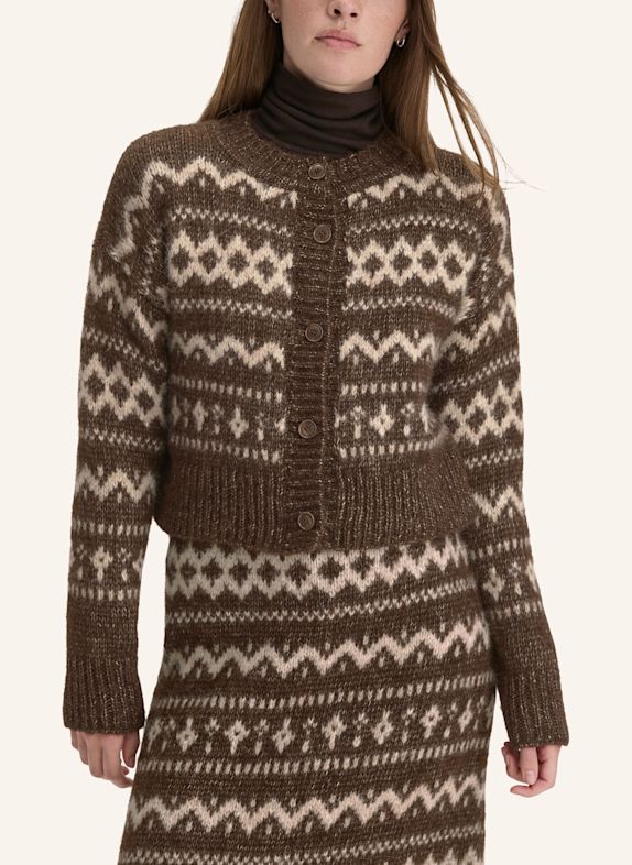 hessnatur hessnatur Strickjacke Relaxed aus Alpaka mit Bio-Baumwolle BRAUN