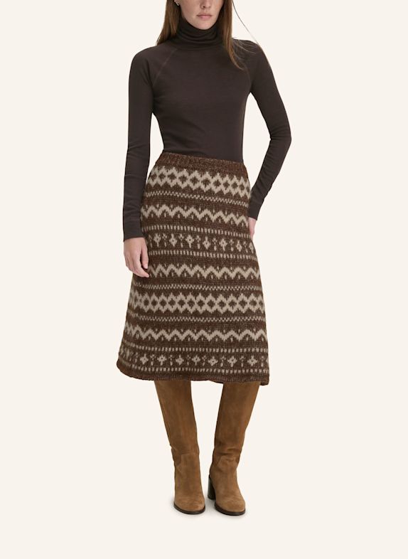hessnatur hessnatur Strickrock Relaxed aus Alpaka mit Bio-Baumwolle BRAUN