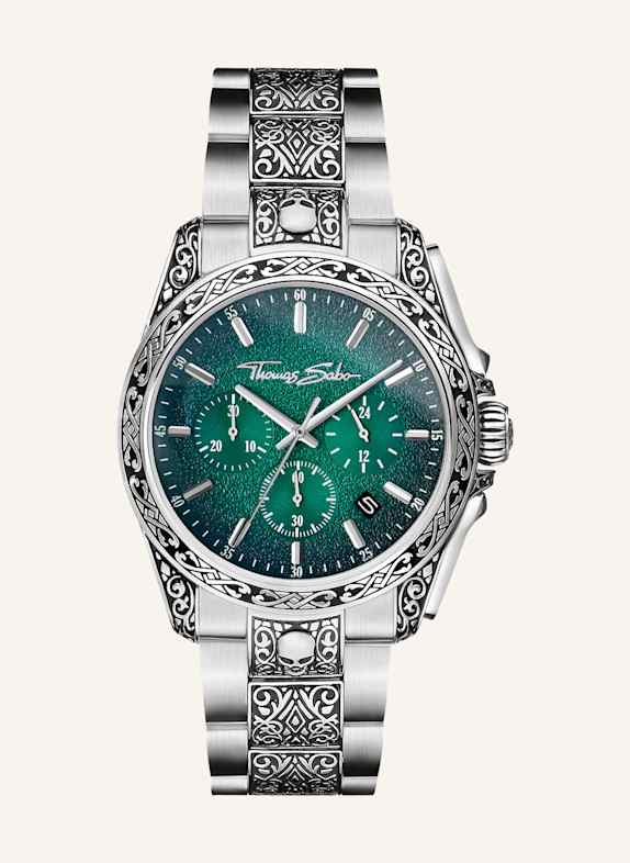 THOMAS SABO Herrenuhr SILBER/ GRÜN