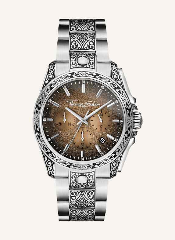 THOMAS SABO Herrenuhr SILBER/ BEIGE