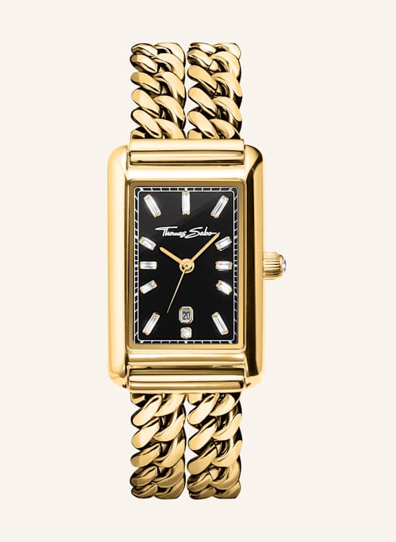 THOMAS SABO Damenuhr GOLD/ SCHWARZ