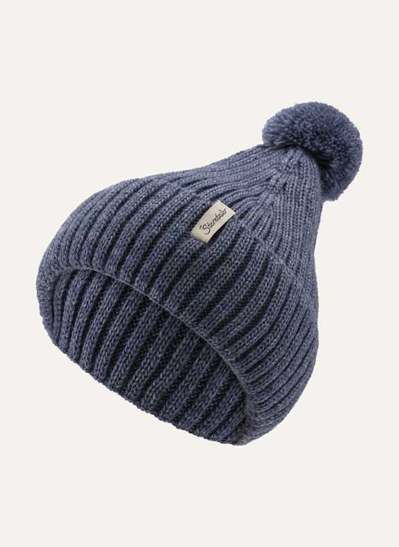 Sterntaler Strickmütze Melange BLAU
