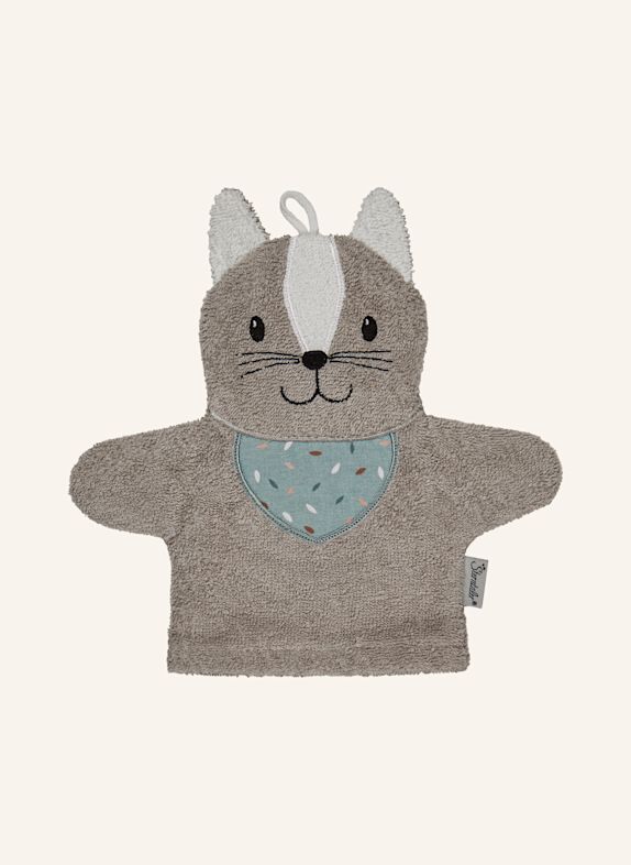 Sterntaler Waschhandschuh KATZE GRAU