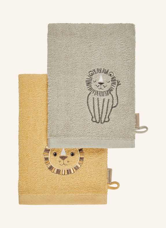 Sterntaler Waschlappen 2er-Pack LÖWE Leo WEISS