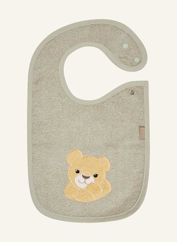 Sterntaler Lätzchen Druckknopf LÖWE Leo GRAU