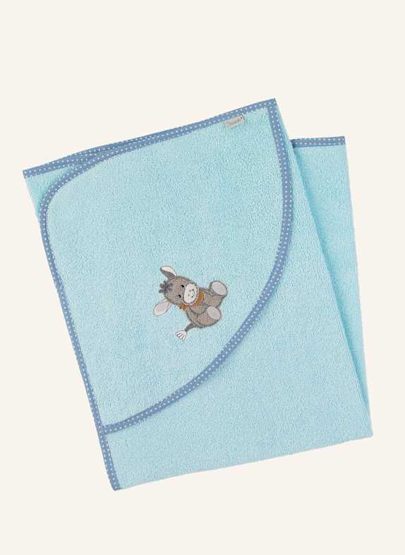 Sterntaler Kapuzenbadetuch 80 x 80 cm Emmi HELLBLAU