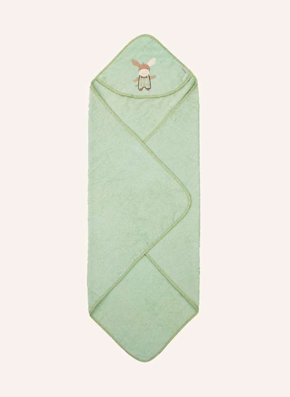 Sterntaler Kapuzenbadetuch 100 x 100 cm Emmilius HELLGRÜN