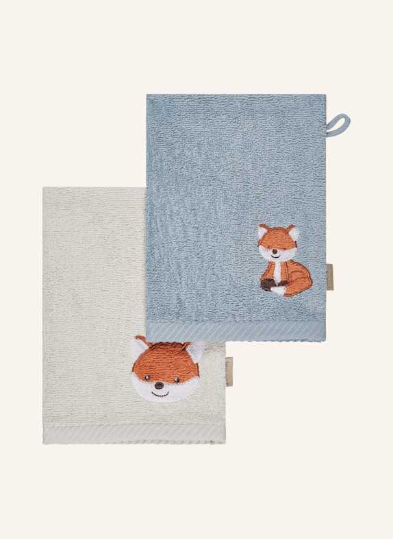 Sterntaler Waschhandschuhe 2er-Pack Filou HELLBLAU