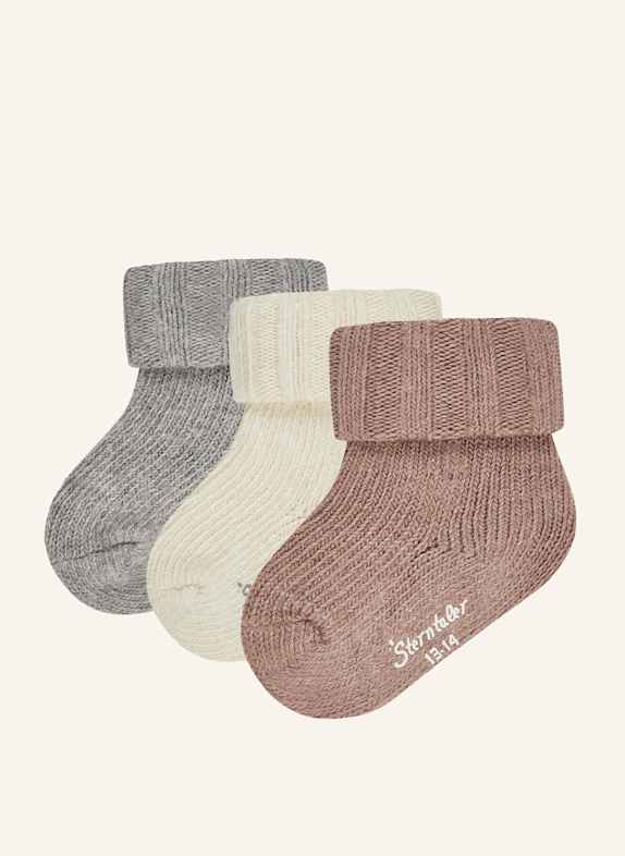 Sterntaler Multipack Baby Socken mit Umschlag, aus Wolle WEISS