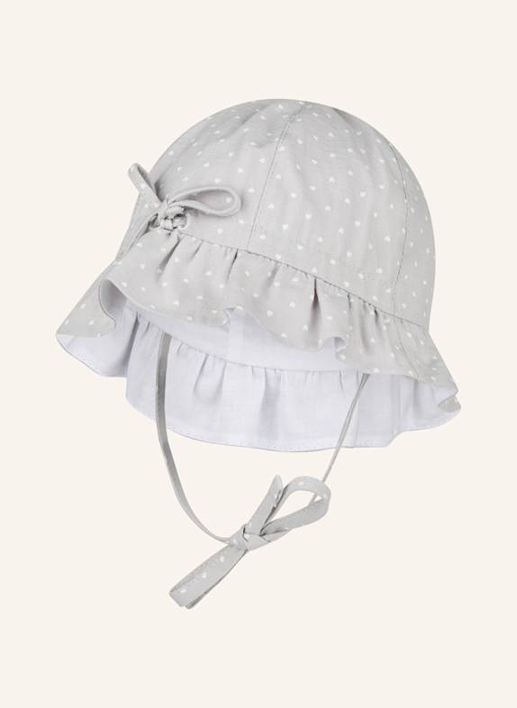 Sterntaler Hut kleine Herzen HELLGRAU