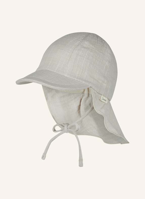 Sterntaler Schirmmütze mit Nackenschutz uni HELLGRAU