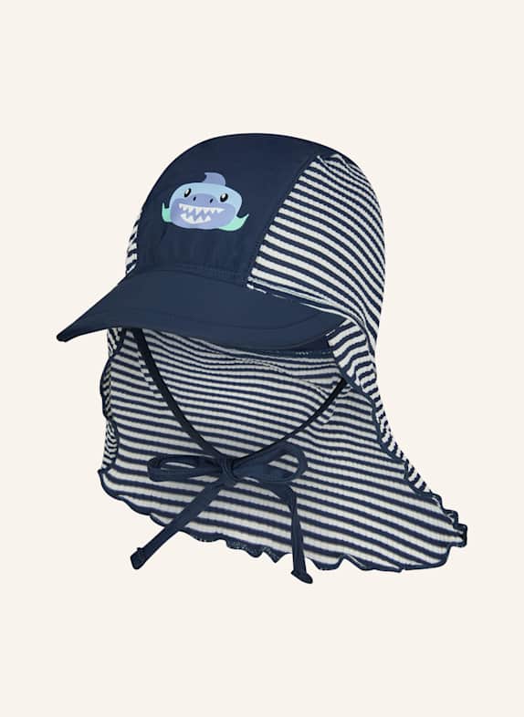 Sterntaler Schirmmütze mit Nackenschutz Hai BLAU