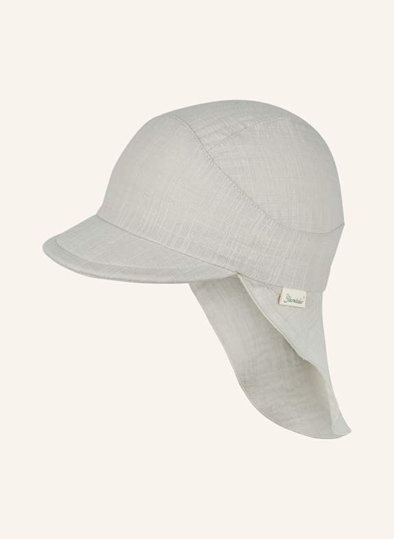 Sterntaler Schirmmütze mit Nackenschutz einfarbig HELLGRAU
