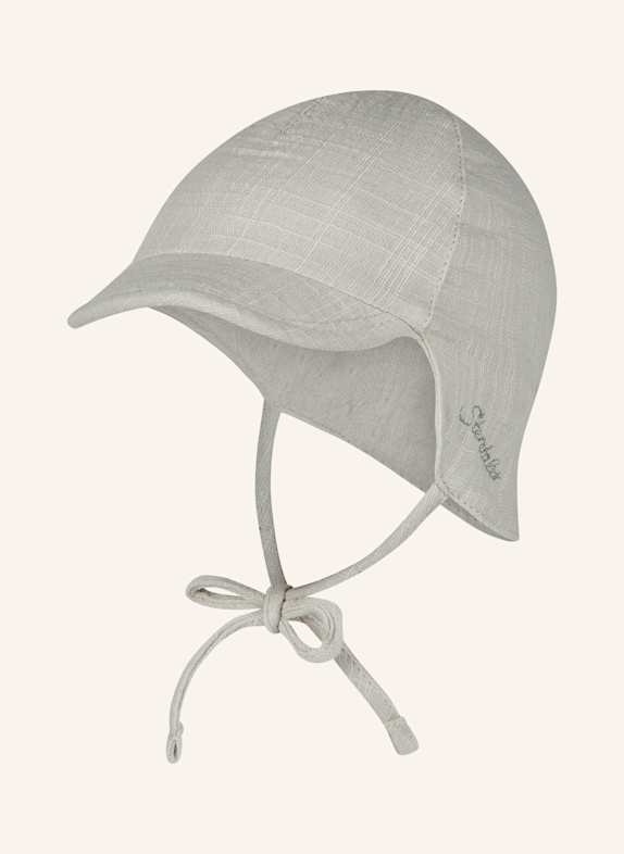 Sterntaler Schirmmütze mit Nackenschutz uni HELLGRAU
