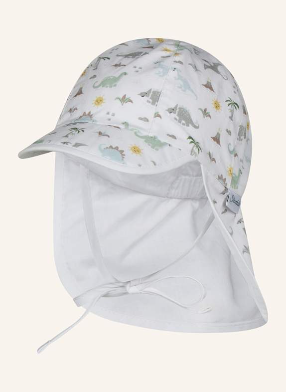 Sterntaler Schirmmütze mit Nackenschutz Dinowelt WEISS
