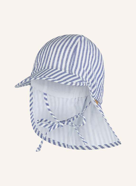Sterntaler Schirmmütze mit Nackenschutz gestreift BLAU