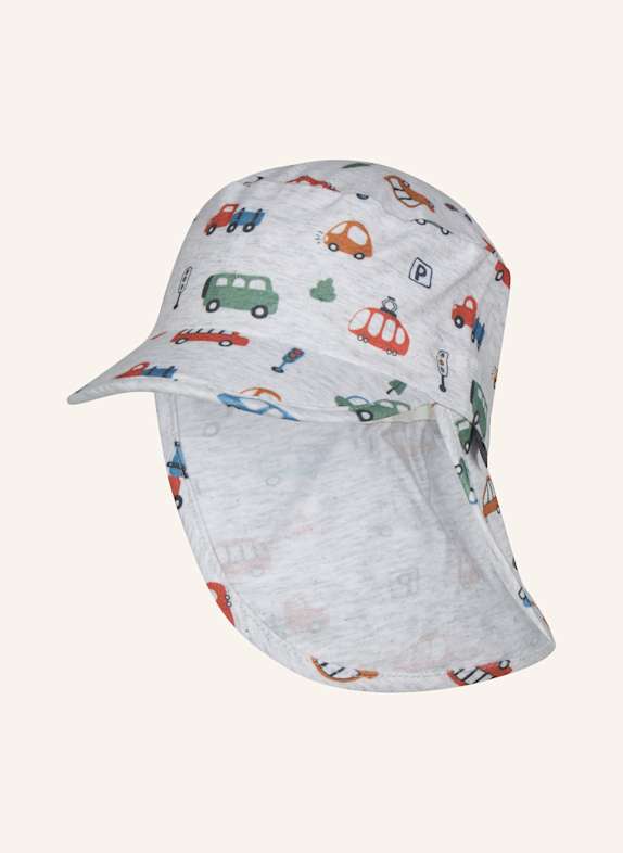 Sterntaler Schirmmütze mit Nackenschutz Fahrzeuge HELLGRAU
