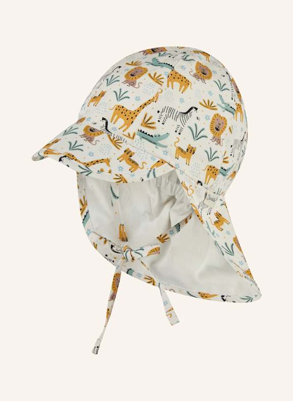 Sterntaler Schirmmütze mit Nackenschutz Zootiere BEIGE