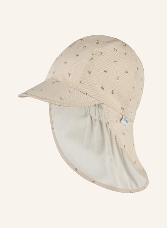 Sterntaler Schirmmütze mit Nackenschutz Anker BEIGE