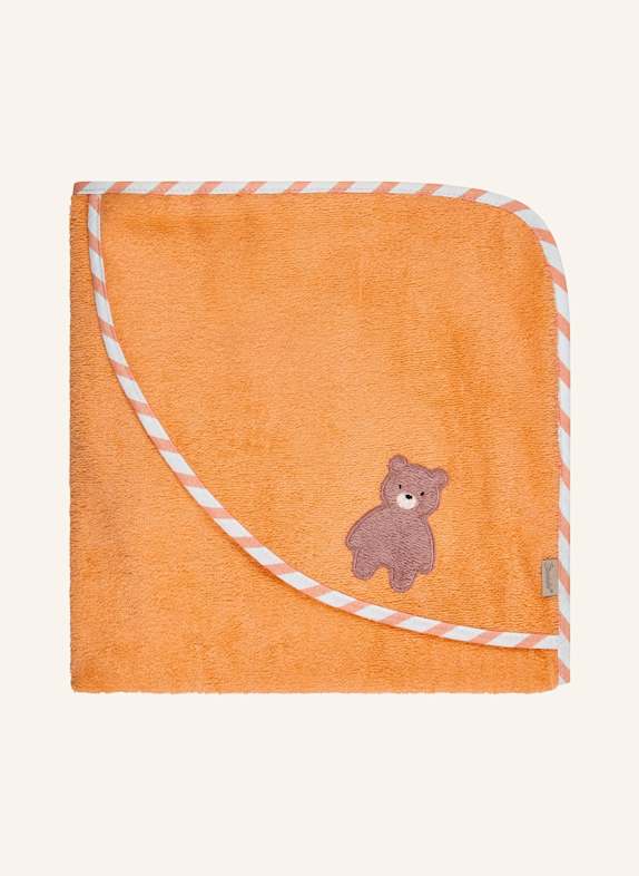 Sterntaler Kapuzenbadetuch 80x80 cm BÄR Bo ORANGE