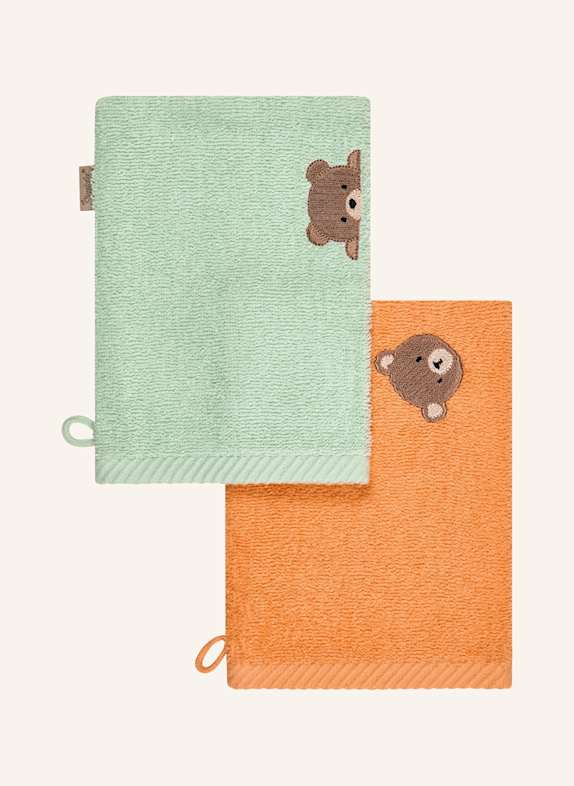 Sterntaler Waschhandschuhe 2er-Pack BÄR Bo WEISS