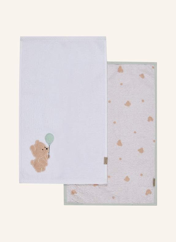 Sterntaler Kinderhandtuch 2er-Pack BÄR Bo WEISS