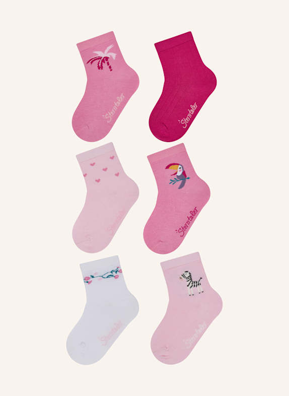 Sterntaler Socken 6er-Pack Blumen WEISS
