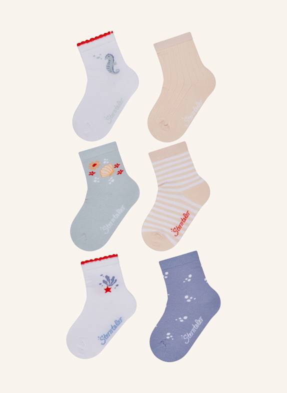 Sterntaler Socken 6er-Pack Seepferdchen WEISS