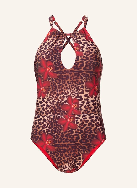 LINGADORE Badeanzug ROT/ BRAUN