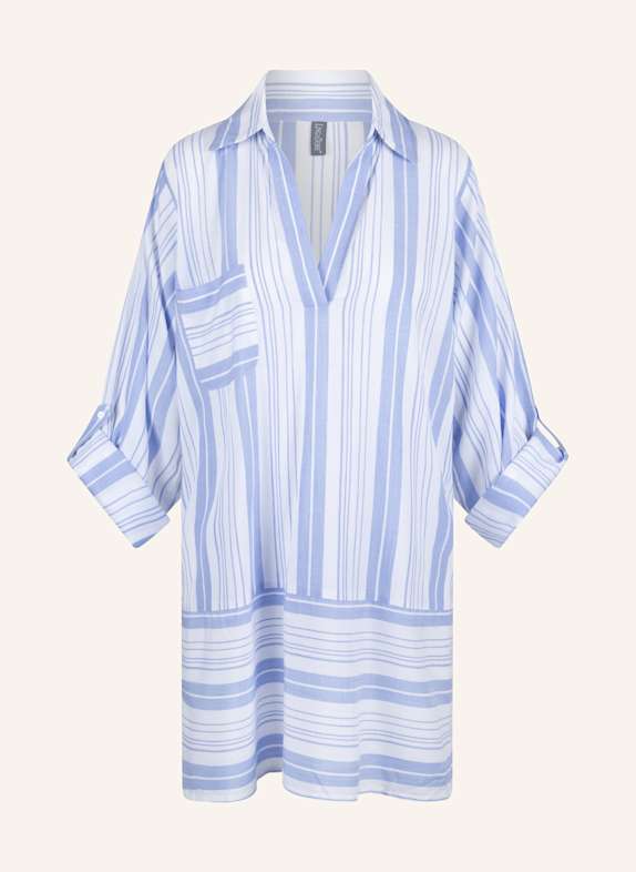 LINGADORE Pyjama Kleid BLAU/ WEISS