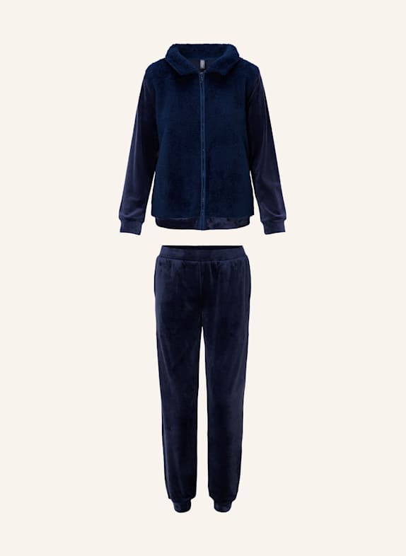 LINGADORE Velvet fleece homewear Set DUNKELBLAU