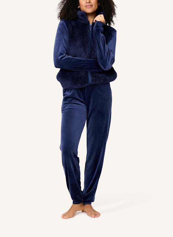 LINGADORE Velvet fleece-set voor thuis DONKERBLAUW