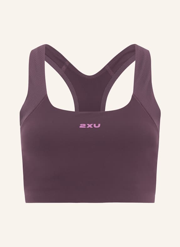 2XU Sport-BH ROBBED LONGLINE LOW IMPACT BRA DUNKELROT