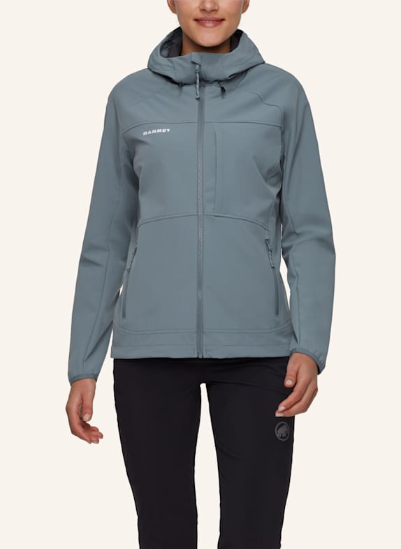 MAMMUT Softshell-Jacke ULTIMATE COMFORT SO HOODED GRAU