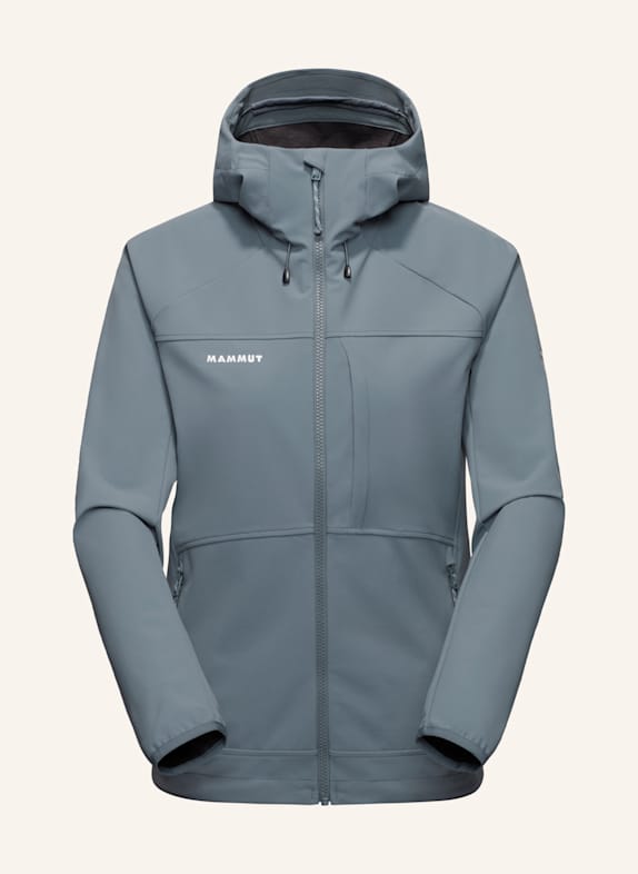 MAMMUT Softshell-Jacke ULTIMATE COMFORT SO HOODED GRAU