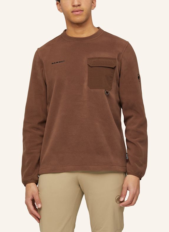 MAMMUT Midlayer-Pullover MOONSTONE LIGHT ML HYBRID CREW NECK BRAUN