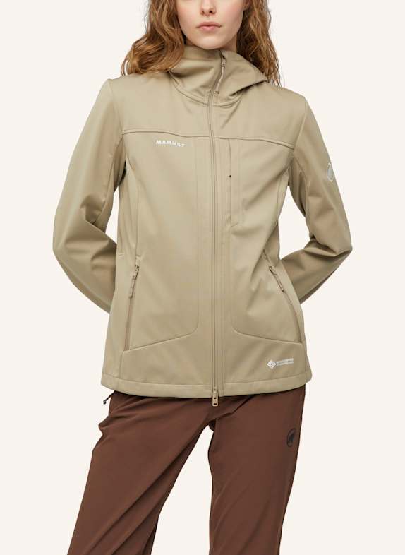MAMMUT Softshell-Jacke ULTIMATE VIII SO HOODED BRAUN