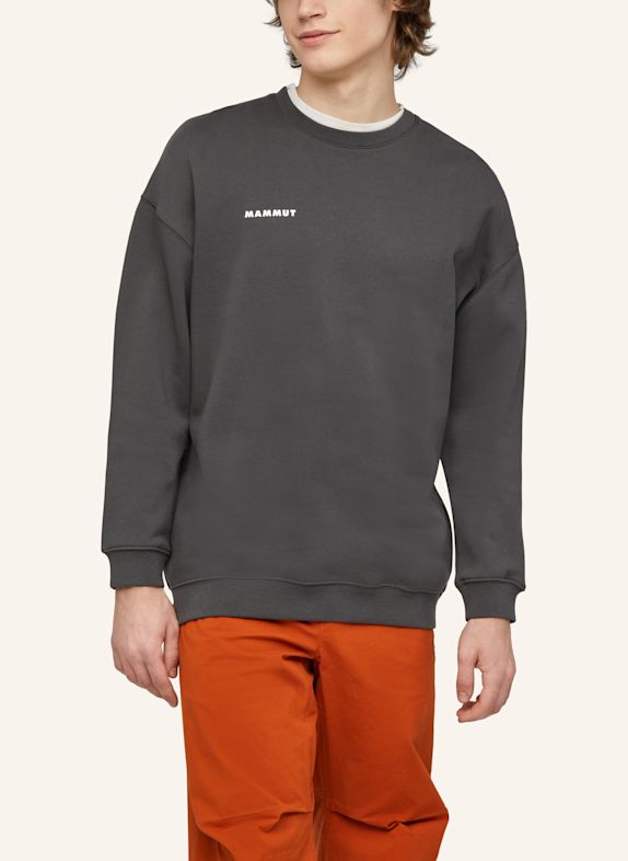 MAMMUT Midlayer-Pullover BASE ML CREW NECK MINI LOGO GRAU