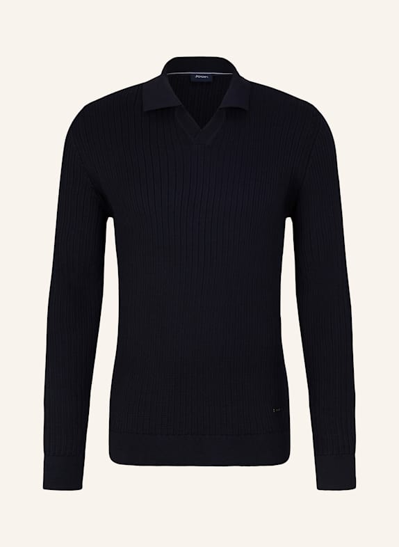 JOOP! Strick-Poloshirt DUNKELBLAU